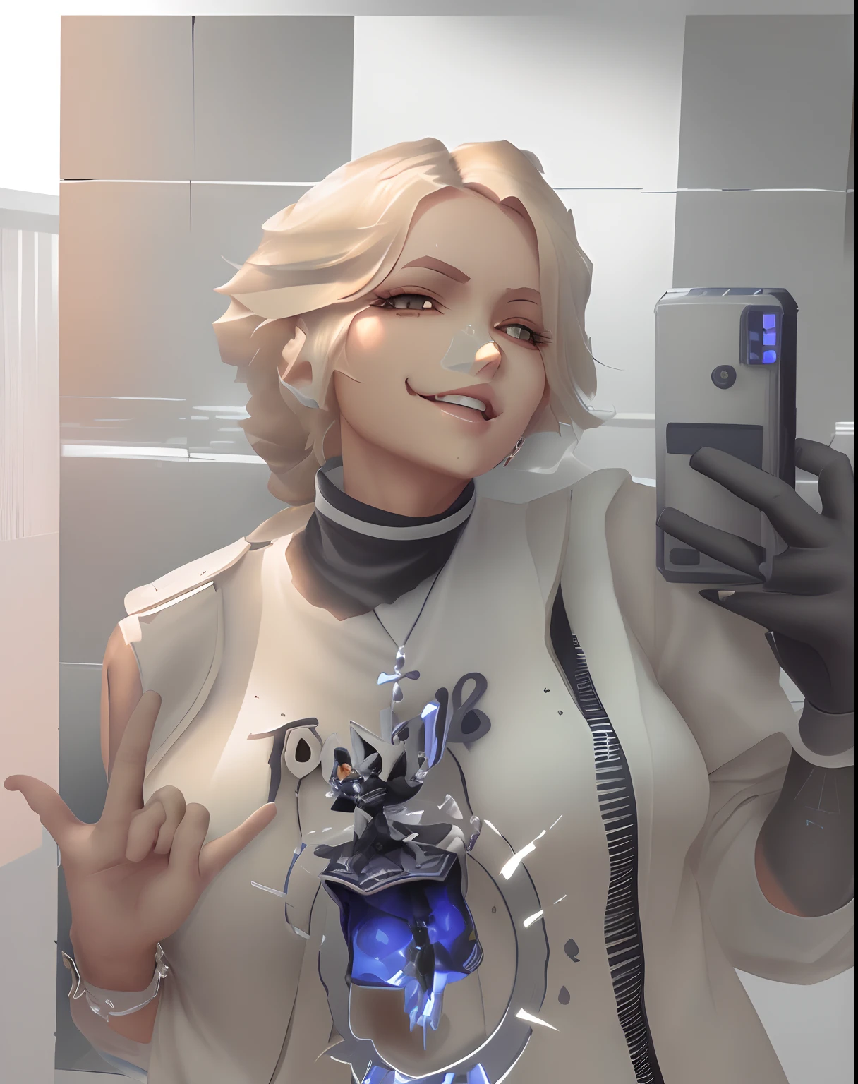 Cantora, melhor qualidade, ultra-detalhado, illustration,1girl, Olhando para o Viewer, melhor qualidade,profundidade de campo,(boca fechada,Sorriso leve,olhos:1.1),Belo brilho detalhado , (Traje de cantora:1.3),(Hands behind back:1.3),(arms behind back:1.3),brilhar (Arknights),