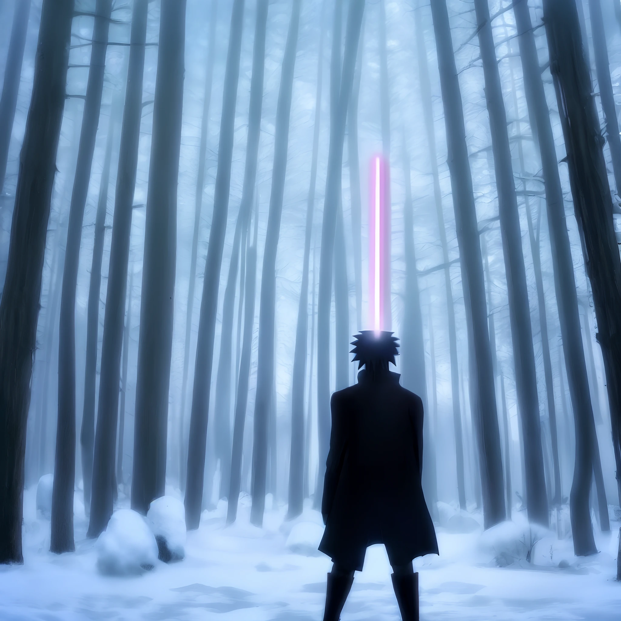 Fan ART, anime, Tokyo, forest, snow, Montain, Naruto, neon, Galaxy, led, lightsaber, war,