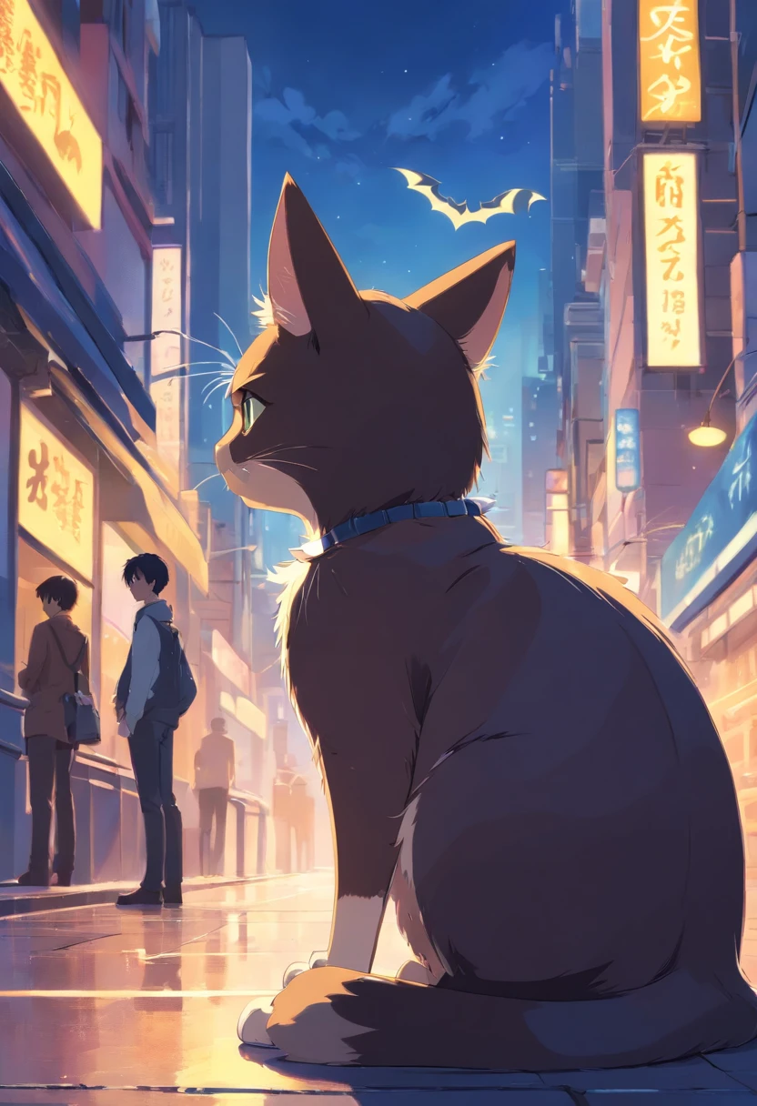 A cute cat as batman