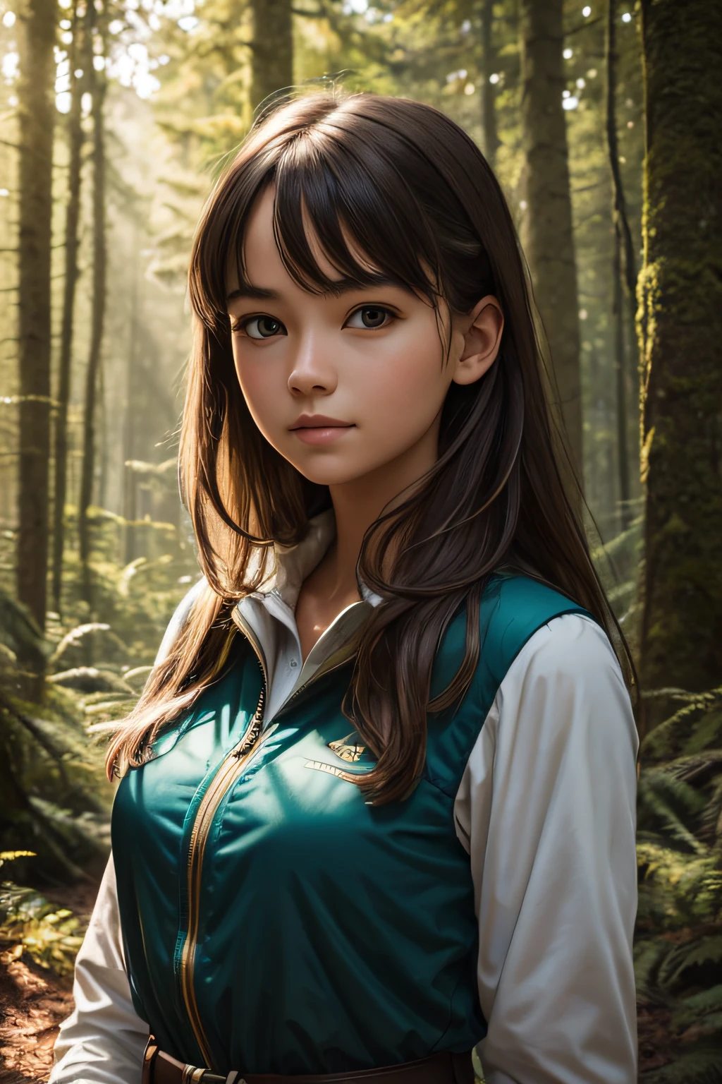 (masterpiece, Highest quality), (夜のdark森), One Girl, Black gym bloomers, High Leg、School Shirt, Standing in the forest at night, Looking up at the forest、Anxious expression, Emotional, Wide-angle, dark, Best Shadow, watercolor, In the deep forest at night、Anxious expressionを浮かべる、Distorted face in horror、shout、Surrounded by monsters、Being attacked by monsters、Cowboy Shot、