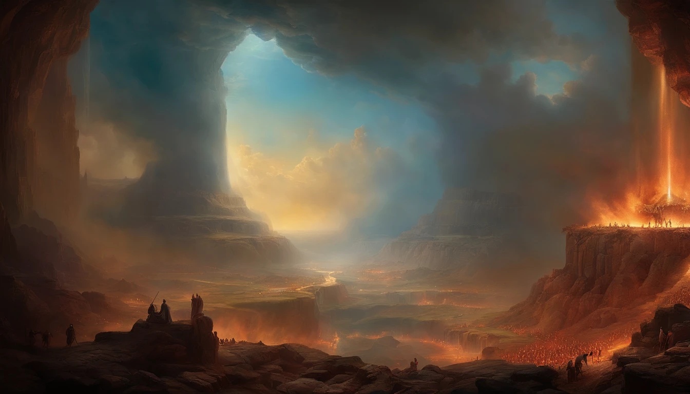 "The art of The Last Judgement inspired by the dramatic style of British artist John Martin."