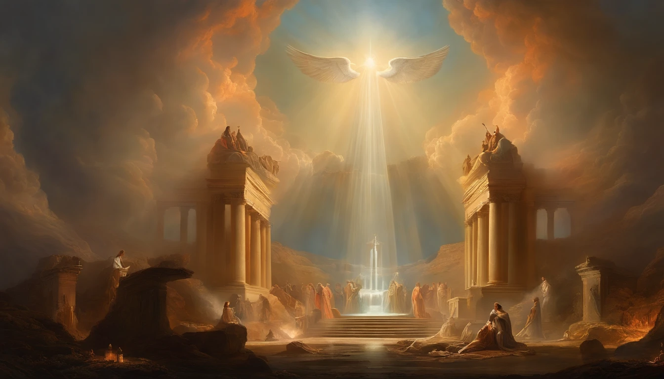 In the beginning God created the heavens and the earth.
It was the formless and empty earth; darkness covered the face of the abyss, and the Spirit of God moved upon the face of the waters. God said, "Let there be light," and there was light.
God saw that the light was good, and separated the light from the darkness.
God called to the light day, and to darkness he called night. The afternoon and morning passed; That was the first day.
Then God said, "Let there be among the waters a firmament that separates waters from waters."
Then God made the firmament and separated the waters that were below the firmament from those that were above. And so it was.
To the firmament God called heaven. The afternoon and morning passed; That was the second day.
And God said, "Let the waters that are under heaven be gathered in one place, and let the dry part appear." And so it was.
To the dry part God called land, and called seas to the whole of the waters. And God saw that it was good.
Then God said, "Let the earth be covered with vegetation: plants that give seeds and trees whose fruits produce seeds according to their species." And so it was.
The earth has sprung vegetation: plants that give seeds according to their species, and trees whose fruits produce seeds according to their species. And God saw that it was good.
The afternoon and morning passed; That was the third day. Cinematic shot in canon 5d ultra realistic skin,, fantasy magical horror atmosphere, (highly detailed environment:1.3), sharp focus, volumetric fog, 8k UHD, DSLR, high quality, film grain, very high quality RAW photography, detailed background, intricate, Phase One 36mm, 16 k. ULTRA MEGA REALISTIC, REAL.