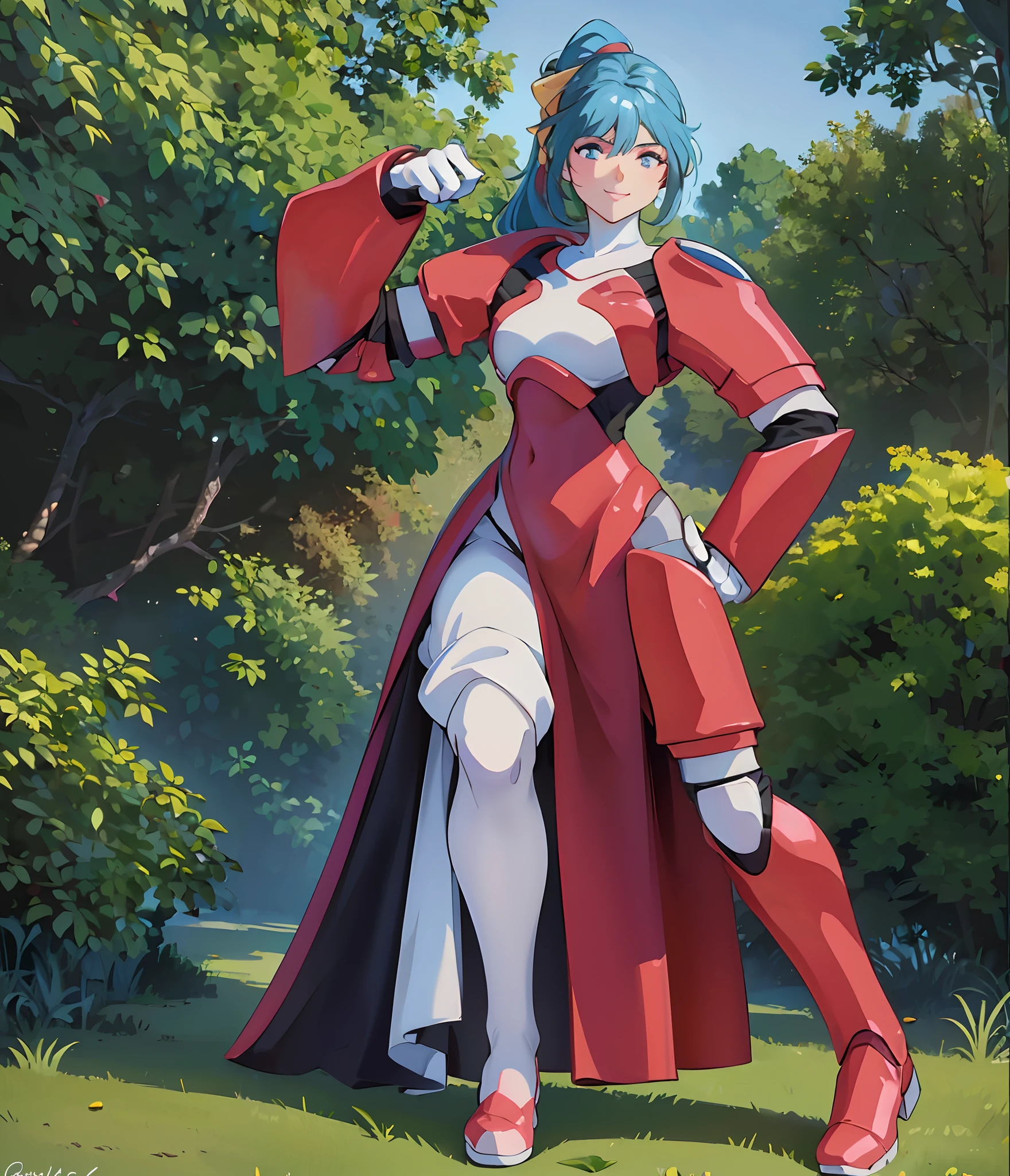 (best quality,4k,8k,highres,masterpiece:1.2),ultra-detailed,(realistic,photorealistic,photo-realistic:1.37),portrait,sky,beautiful detailed eyes,beautiful detailed lips,extremely detailed eyes and face,long eyelashes,ponytail,standing,big breasts,full body,walking, vibrant colors,studio lighting,summer evening lighting,soft golden light,ethereal atmosphere,peaceful scenery,lush green garden,flowing dress,gentle breeze, standing, feet, smile