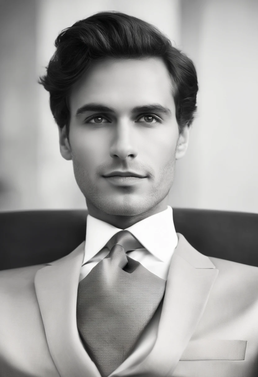 title: Professional Portrait in Office Environment
Description:
Create a professional image that conveys a confident and serious presence in an office environment. Here are the detailed specifications:
1. **Vestimenta:**
- The protagonist must be wearing a classic suit and a dress shirt.
- A gravata deve ser elegante e complementar a cor do terno.
2. **scenecy:**
- The background should represent a modern and sophisticated office, com uma mesa limpa e organizada.
- Adicione elementos como um laptop, canetas e um bloco de notas para enfatizar a atmosfera profissional.
3. **Uplighting:**
- Lighting should be soft and professional, destacando o rosto e o terno sem sombras indesejadas.
4. **face expression:**
- The protagonist must have a serious and confident expression.
- Eyes should reflect determination and professionalism.
5. **camera angle:**
- The camera should capture the protagonist at a slightly top-down angle to convey power and confidence.
6. **post - production:**
- Adjust sharpness and contrast to enhance suit and face details.
- Keep the colors natural and soften any skin imperfections in a discreet way.
7. **resolution:**
- The final image must have high resolution to be used on multiple platforms, como LinkedIn, Resumes, etc.
Remember that the image should look authentic and professional, reflecting the seriousness and competence of the protagonist in a business environment. If possible, provide a final version in formats such as JPG or PNG for easy online sharing.