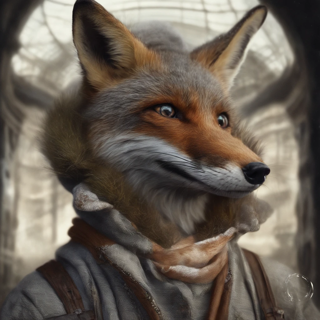 The Mysterious Fox, Looking straight into the soul, Sly look, in space, paradox, in time and space.