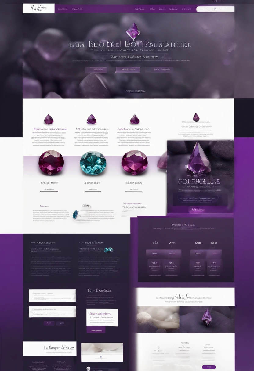 beautiful modern website like Gemstones with purple design sleek design ui ux --v4 --stylize 5