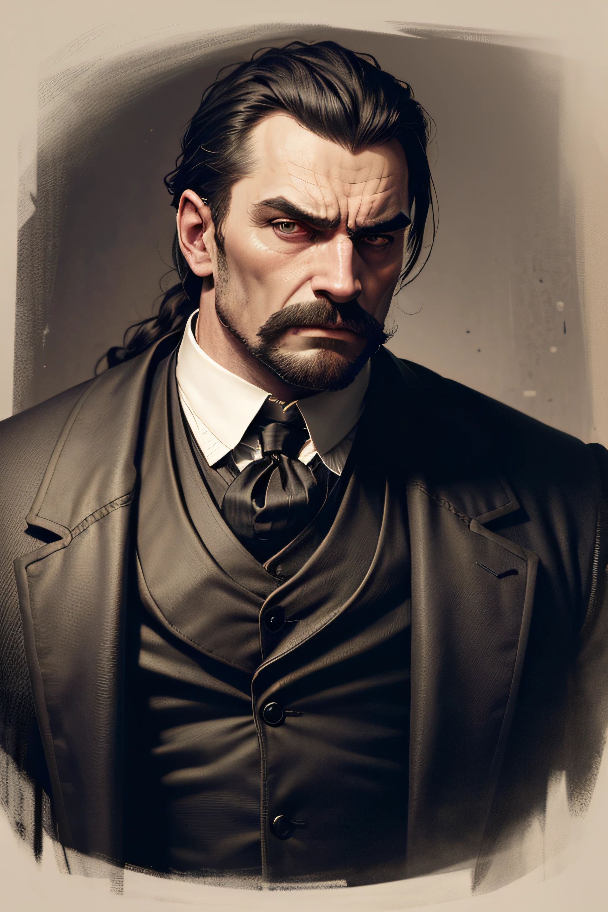 A close up of a man with a beard and a suit - SeaArt AI