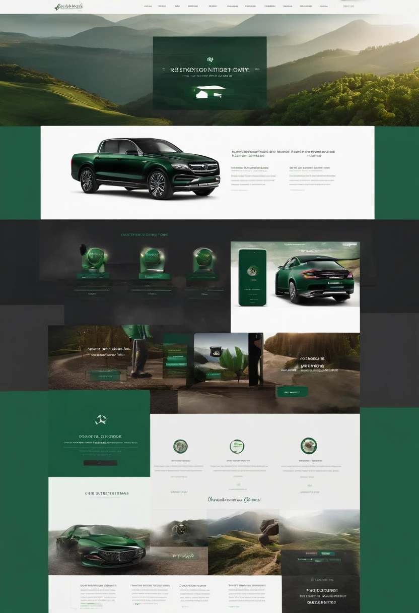 beautiful modern website like cofe shop with dark green design sleek design ui ux --v4 --stylize 5