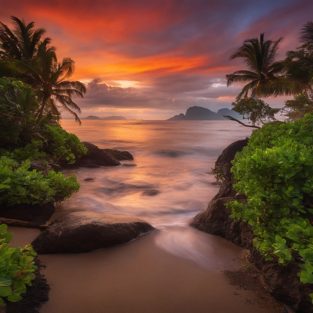 montanhas tropicais exoticas a luz do sol