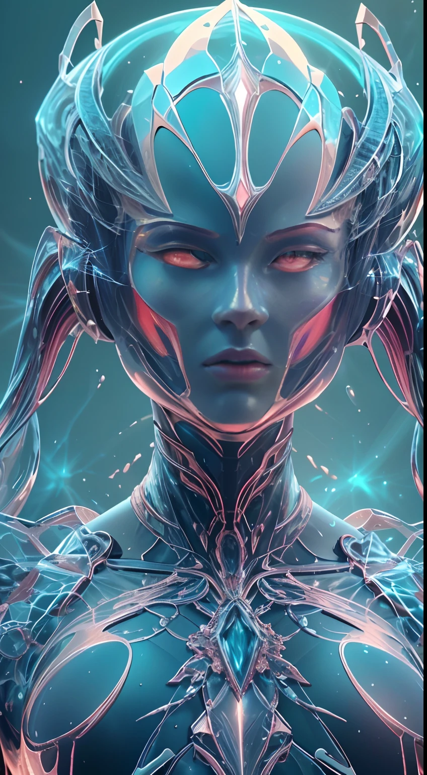 Translucent ethereal alien warrior,ModelShoot style, (Extremely detailed CG unified 8K wallpapers), The beauty of abstract stylization,,surrealism, 8K, Super detail, Best quality, Award-Awarded, Anatomically correct, 16k, Super detail