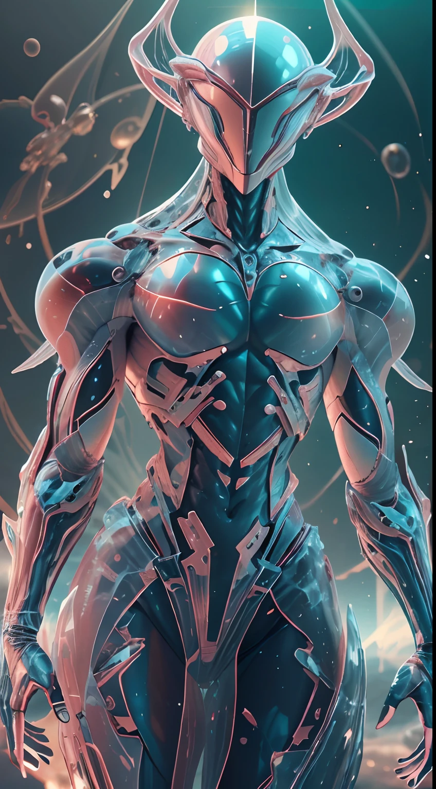 Translucent ethereal alien warrior,ModelShoot style, (Extremely detailed CG unified 8K wallpapers), The beauty of abstract stylization,,surrealism, 8K, Super detail, Best quality, Award-Awarded, Anatomically correct, 16k, Super detail