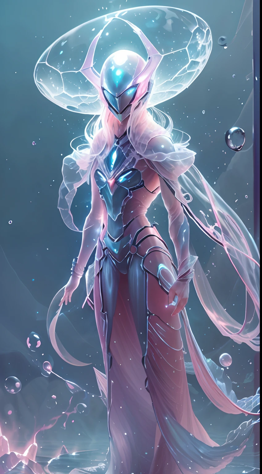 Translucent ethereal alien warrior,