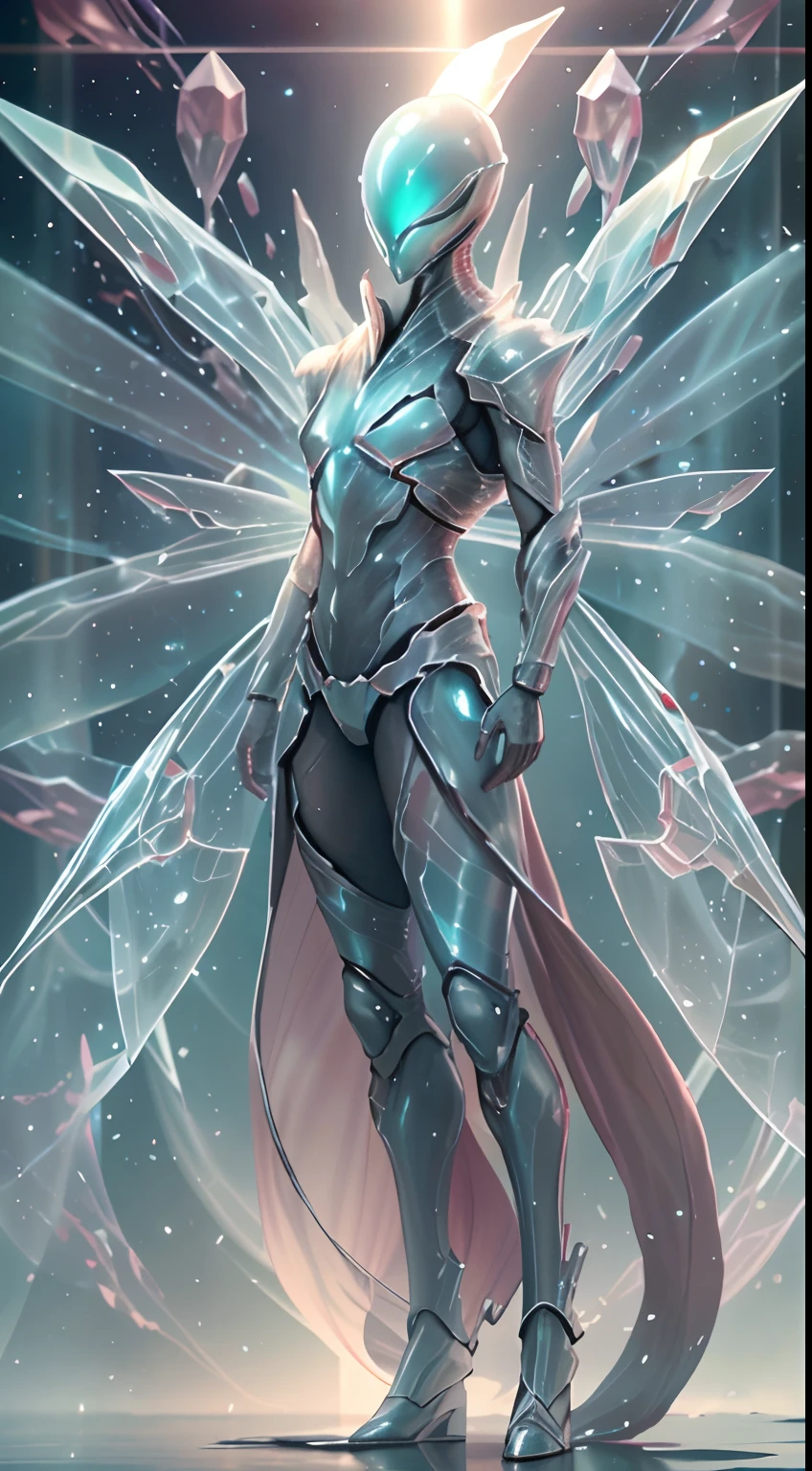 Translucent ethereal alien warrior,