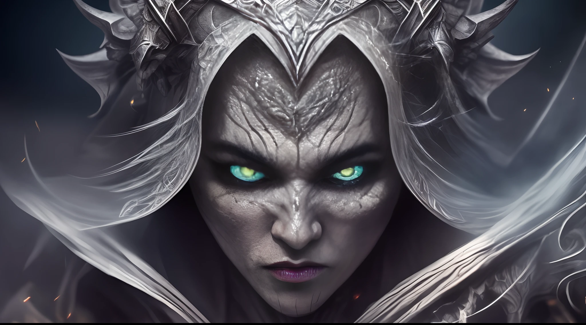 (extremely detailed 8k wallpaper), a medium shot photo of a fearful necromancer, intricate, high detail, dramatic