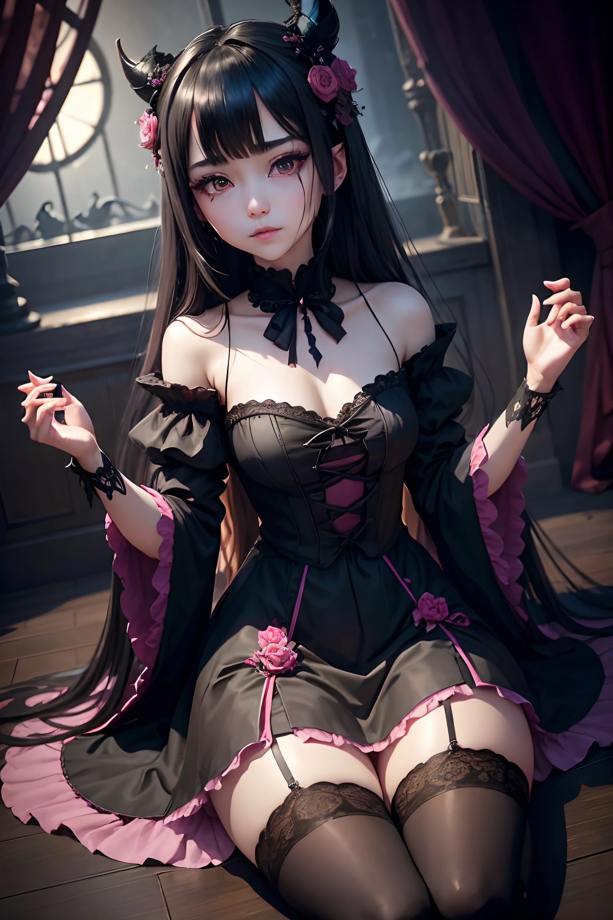 A sexy、Glamour、A slight smil、A sexy、garterbelts、knee high socks、Beautifying the world、Unhappy、Lament my night's fantasy、Beautie、Beautiful shape、wretched、ghosts、wraiths、Evil Spirit、The dragon、Beautiful、boredom、Unusual beauty、Bewitching、Fornication、Hard Dark Gothic Makeup、Maniacal、Deep night sky、horor、bell sleeves、Wizard Sleeve、twin-tail hair、Black Dark Eyeshadow、Visual Lock、slaves、crying how bright、mourn、Sad songs、Good skin luster、Lace pink、Long hair straight hair、Dark Gothic Makeup、Dark smile、An abnormal、Restless Palace、Kamimei、Pleasant look、Small Devil、Fragrant beauty、Smell、fragrant、lovely、Kiss Face、age19、carriage、Lying、seductiv、from below looking up、 plump thighs、Strong sexual pleasure、masturbation、Hands on the local area、Licking things with your mouth、Cheeks in the mouth、A look of shame、open your legs a little、maid clothes、Dark Gothic、Longer dress、Gothic lolita