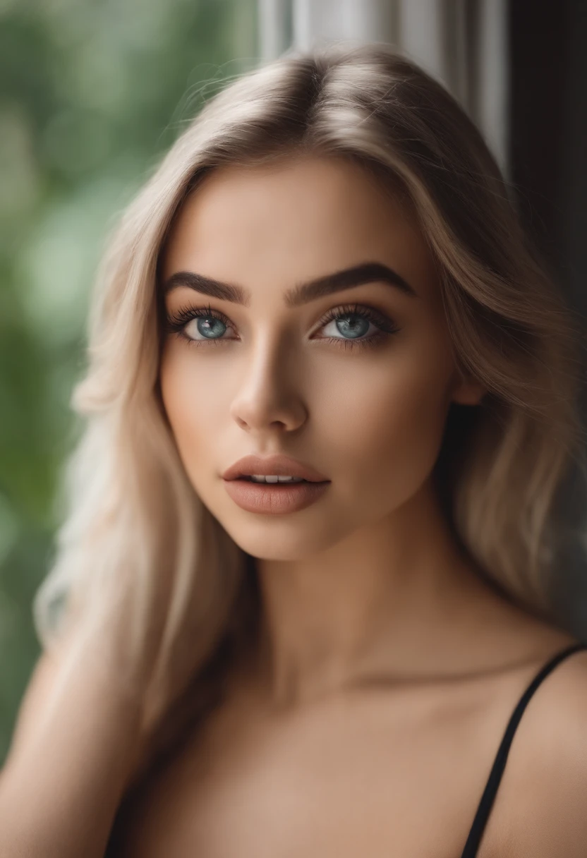 woman with matching tank top and panties, fille sexy aux yeux bleus, Portrait Sophie Mudd, Portrait de Corinna Kopf, cheveux blonds et grands yeux, selfie of a young woman, Les yeux dans la chambre, Violet Myers, ohne Maquillage, maquillage naturel, Look directly into the camera, Visage avec Artgram, dezentes Maquillage, Superbe photo du corps entier, dans la chambre, Fission
