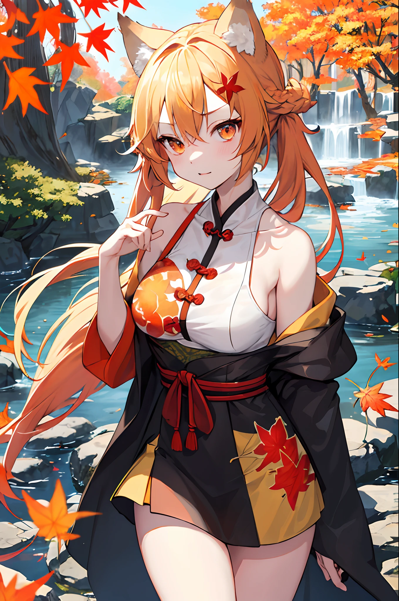 ((nsfw)),((pussy)),(hip focus),Colorful auspicious clouds,
autumnal, autumn_leaves, falling_leaves, holding_leaf, fronds, leaf_background, leaf_hair_ornament, maple_leaf, aki_shizuha, leaf_print, starfish, anger_vein, ginkgo_leaf, leaf_on_head, spoken_anger_vein, The tree, falls, sweet_potato, a dragonfly, acorn, 独奏, Grouping, blurry_foreground, 1girl in, tag, painterly, depth_of_field, bblurry, long_hair, brunch, hair_ornament, leaves_in_wind, forrest, plein air, naturey, camp fire, The shirt, looking_at_viewer, hot onsen, carp, sitting on, masterpiece, top-quality, (top-quality), ((masterpiece)), (hight resolution), original, Very detailed 8k wallpaper, (extremely delicate and beautiful),((详细的脸))、beautiful finely detailed eyes、Hair that flutters in the wind、hair messy、lensflare、
1girl in,full bodyesbian,(Golden eyes),(Akame),(Wolf ears),(yellow hair),(Wolf's tail),(Wolf ears),(Cute :1.1),(Wolf ears),Beautiful fine eyes,orange color hair,Very long hair,tiny chest,(looking at the viewers),
(magazine:1.3), (cover-style:1.3), Fashionable, femele, with a vibrant, outfits, the pose, the front, Colorful, Dynamic, Background with, element, I'm confident, expresive, ngel, statement, accessorized, An majestic, coiled, surroundings, touch, The scene, Texto, covers, It's bold, captures the attention, titles, stylish, font, Catchy, headline, The large, impressive, moderno, Trendy, focus, lo fashion,