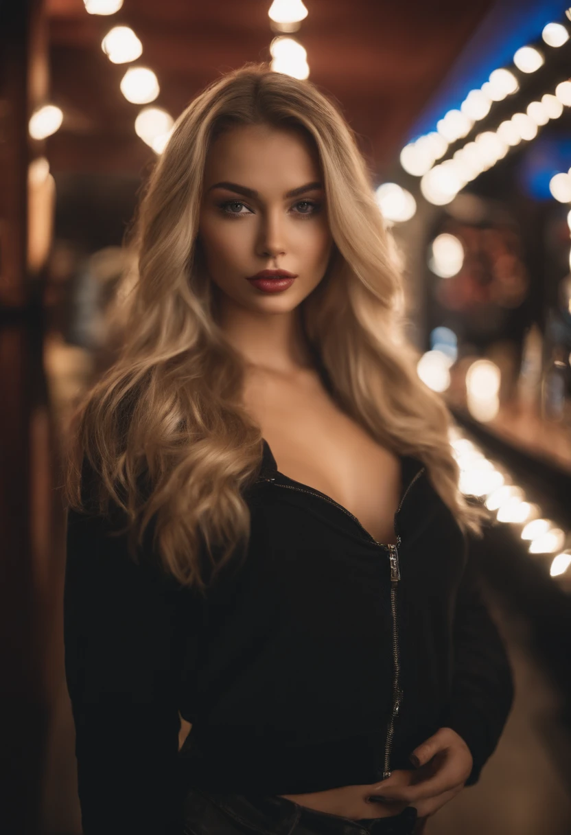 woman with matching tank top and panties, fille sexy aux yeux bleus, Portrait Sophie Mudd, Portrait de Corinna Kopf, cheveux blonds et grands yeux, selfie of a young woman, at a night club, wearing a jacket, ohne Maquillage, maquillage naturel, Look directly into the camera, Visage avec Artgram, dezentes Maquillage, Superbe photo du corps entier, dans la chambre, gros seins, Blonde