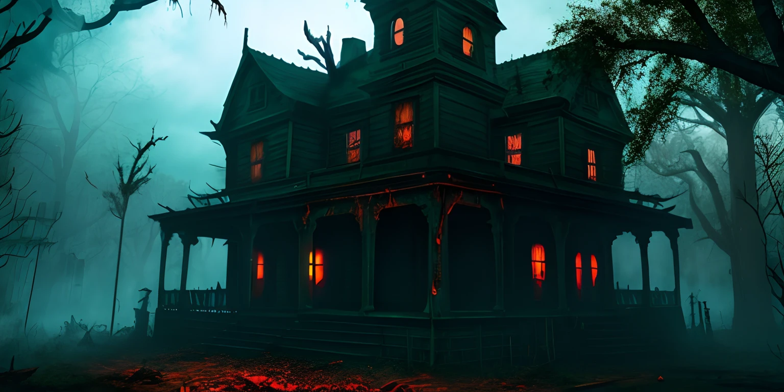 Old wedding building covered in blood