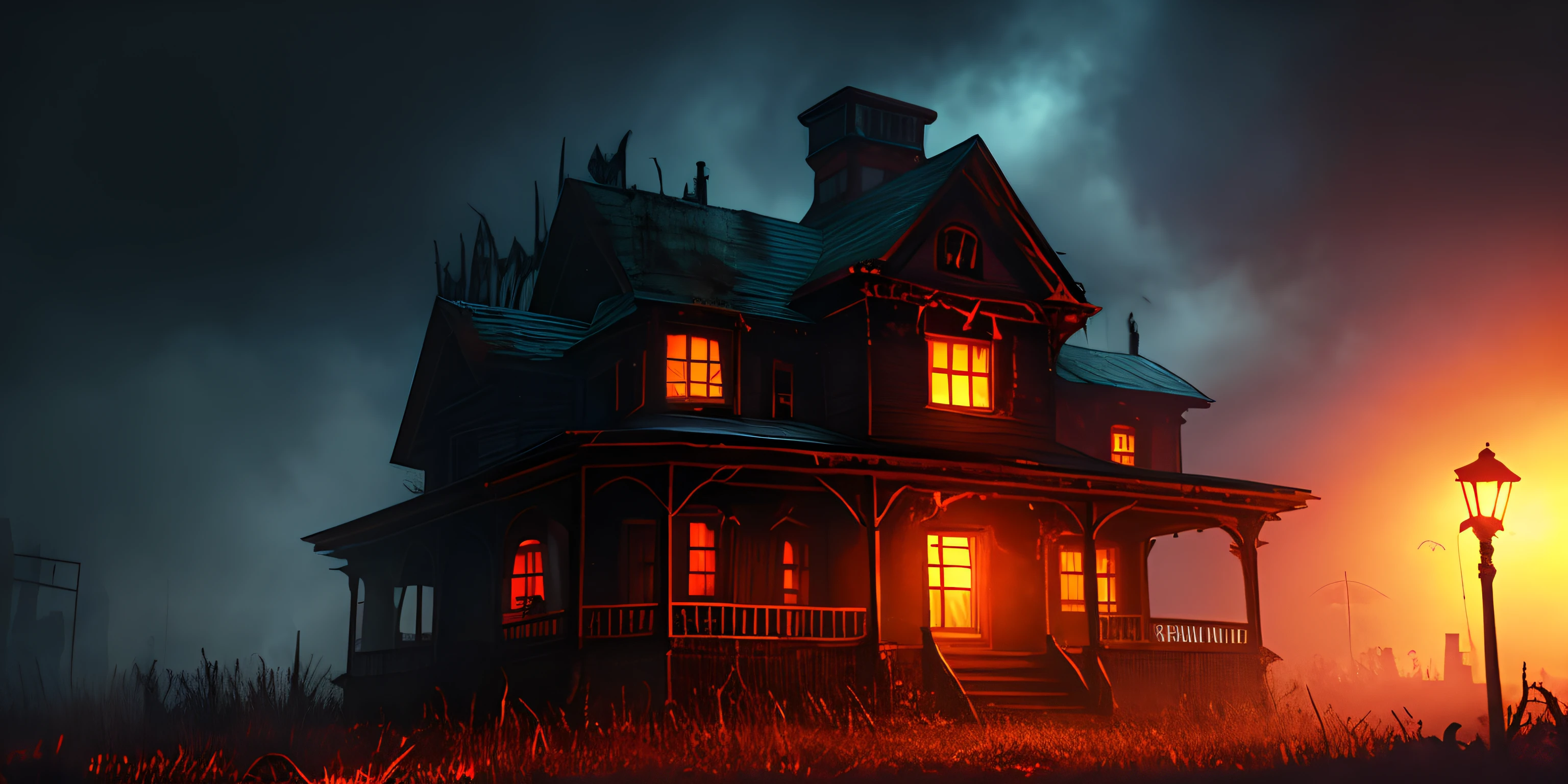 Zombie monster, haunted house, spooky atmosphere, horror style, unpredictable, night, ultra detailed, realistic, ultra realistic, high quality, best, super detail, crazy detail, very detailed, photorealistic, epic composition, best quality, 32k --v 6
