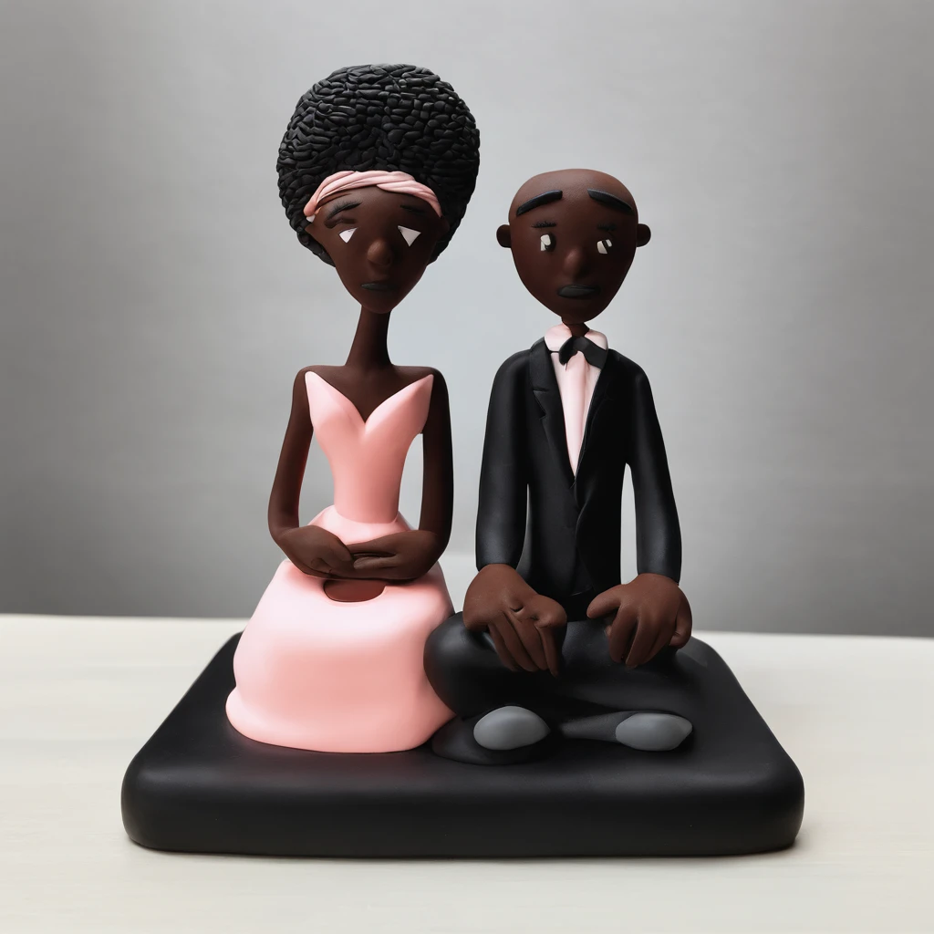 Black couple, a man and woman sitting next to each other
