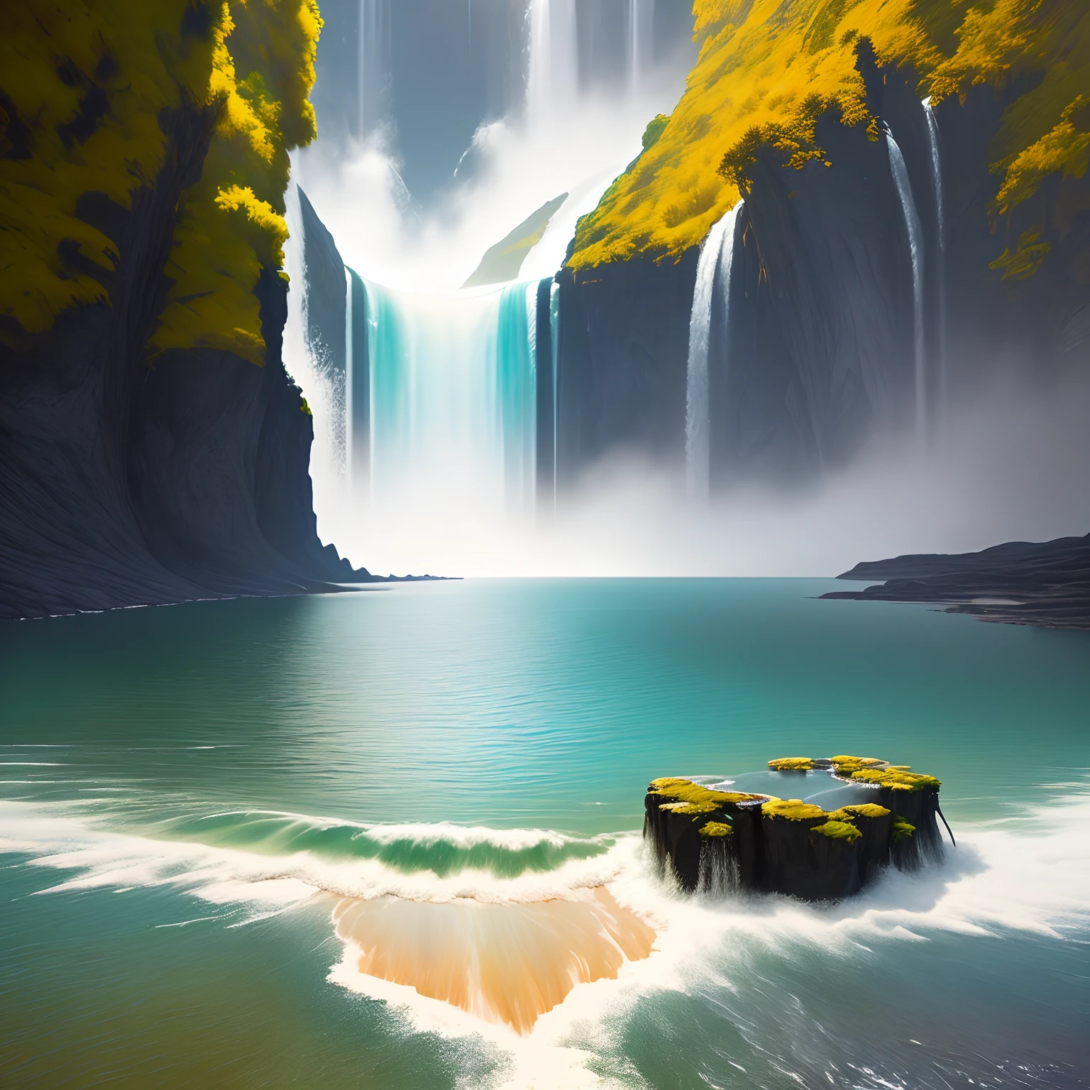 Landscape, water, (extremamente detalhado CG unidade 8k papel de parede), obras mais bonitas do mundo, professional majestic oil painting, intrincado, High detail, foco nítido, Dramatic, arte de pintura fotorrealista