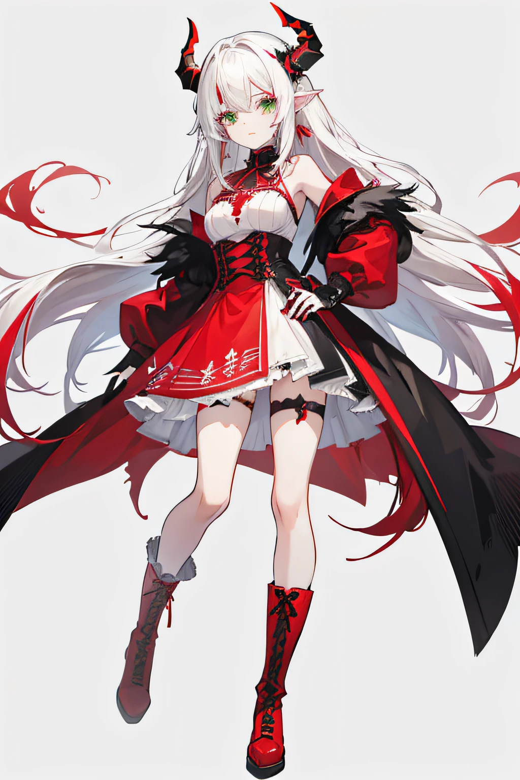 ((masterpiece,best quality)),(1girl:1.2), solo, beautiful detailed eyes, detailed face, (full body:1.2), white long hair, red eyes,small breast, (black background:1.1), bloody particles,blood on the face,