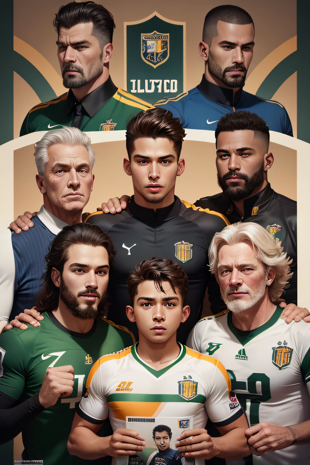 Brochure announcing the victory and a football team, LuxFC, falando dos Titulares Teteu, Gustavo, Sette, Caião, Toth, Arthur.R, father of a family, Joe. Sem pssoas " de Verdade "!