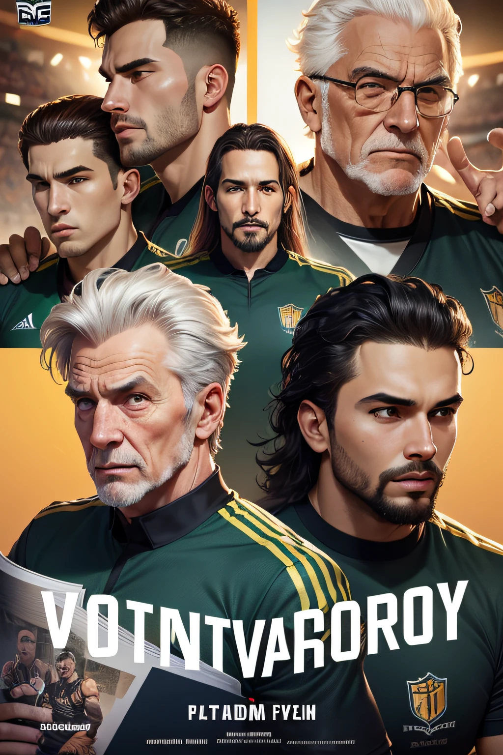 Brochure announcing the victory and a football team, LuxFC, falando dos Titulares Teteu, Gustavo, Sette, Caião, Toth, Arthur.R, father of a family, Joe. Sem pssoas " de Verdade "!