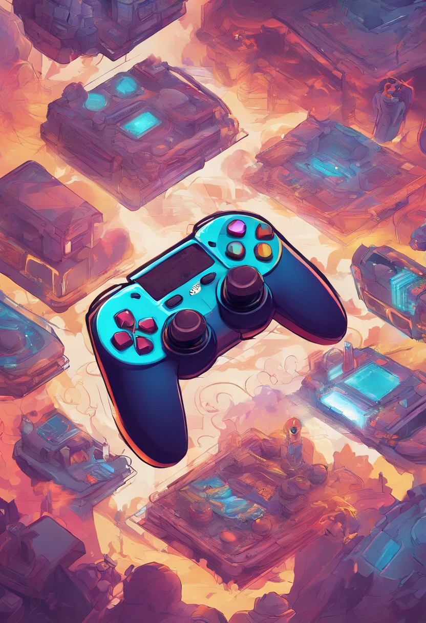 A closeup of a video game controller with lots of smoke, Player aesthetics, Tema jogador, Para PS5, jogos, Drivers, HQ 4K papel de parede do telefone, capa de videogame, joga Videogame, controle de Videogame, Playstation, brilho colorido, game aesthetic, jogos, arte digital de videogame, video - game, jogador, gotejamento de cores, Video game style