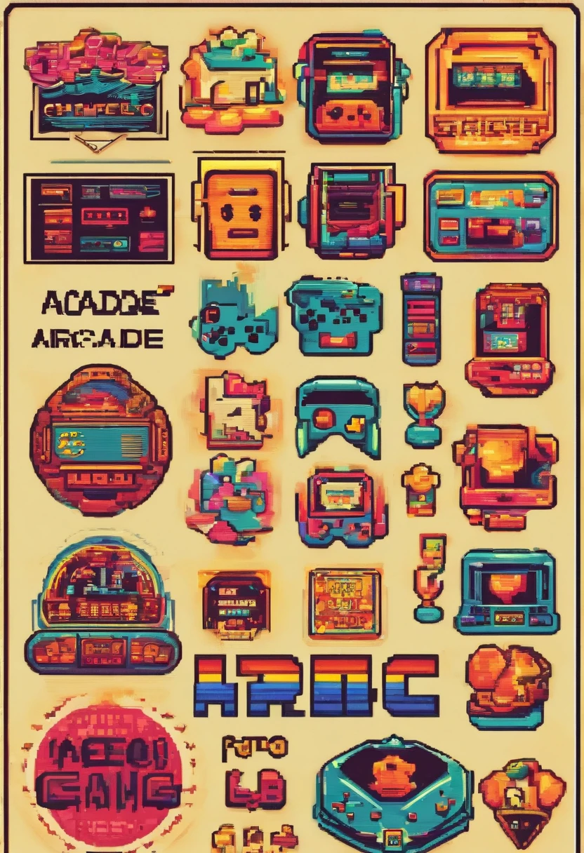 Retro style logo: A logo with retro elements, como uma fonte de arcade ou pixel art, combinado com um joystick ou controle de videogame. This would convey a nostalgic feel to classic games.