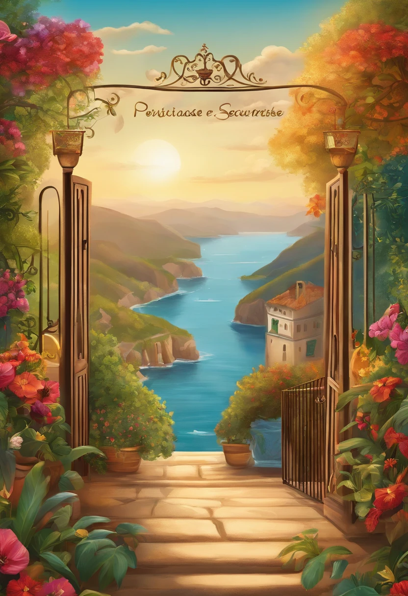 Create an illustration for the cover of a language learning channel Portuguese, incluindo os seguintes objetos: lousa e estante de livros.