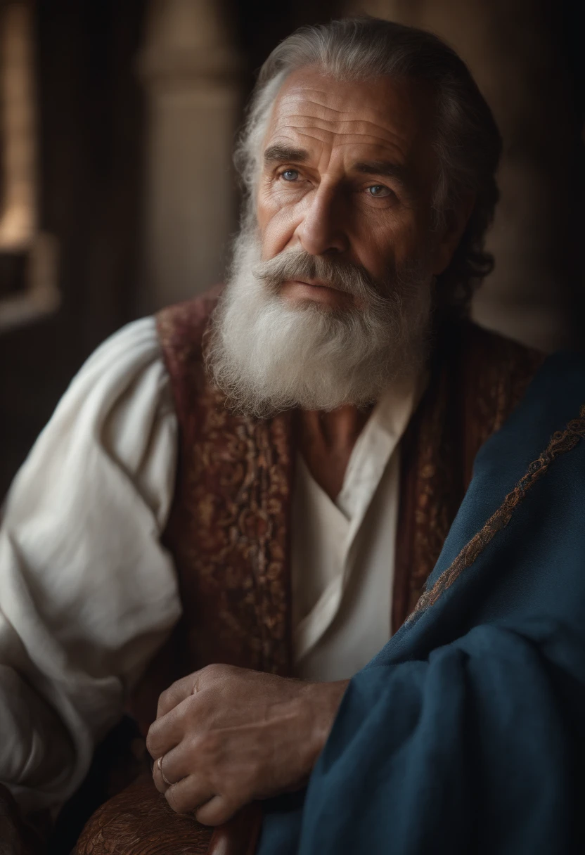 Detailed and authentic 60-year-old medieval man , Verdadeira qualidade 8K, poros texturizados da pele, pele enrugada; (Redness: 0,2), brown hair, Detailed blue eyes Cracked lips, View film photos behind closed doors (Realista, Realista: 1.33) , Soft natural light Stunning lighting, profissional, Grain Film, naturalmente, super detalhado, portrait composition, Leica 50mm | | | pequeno azedo, red swimsuit