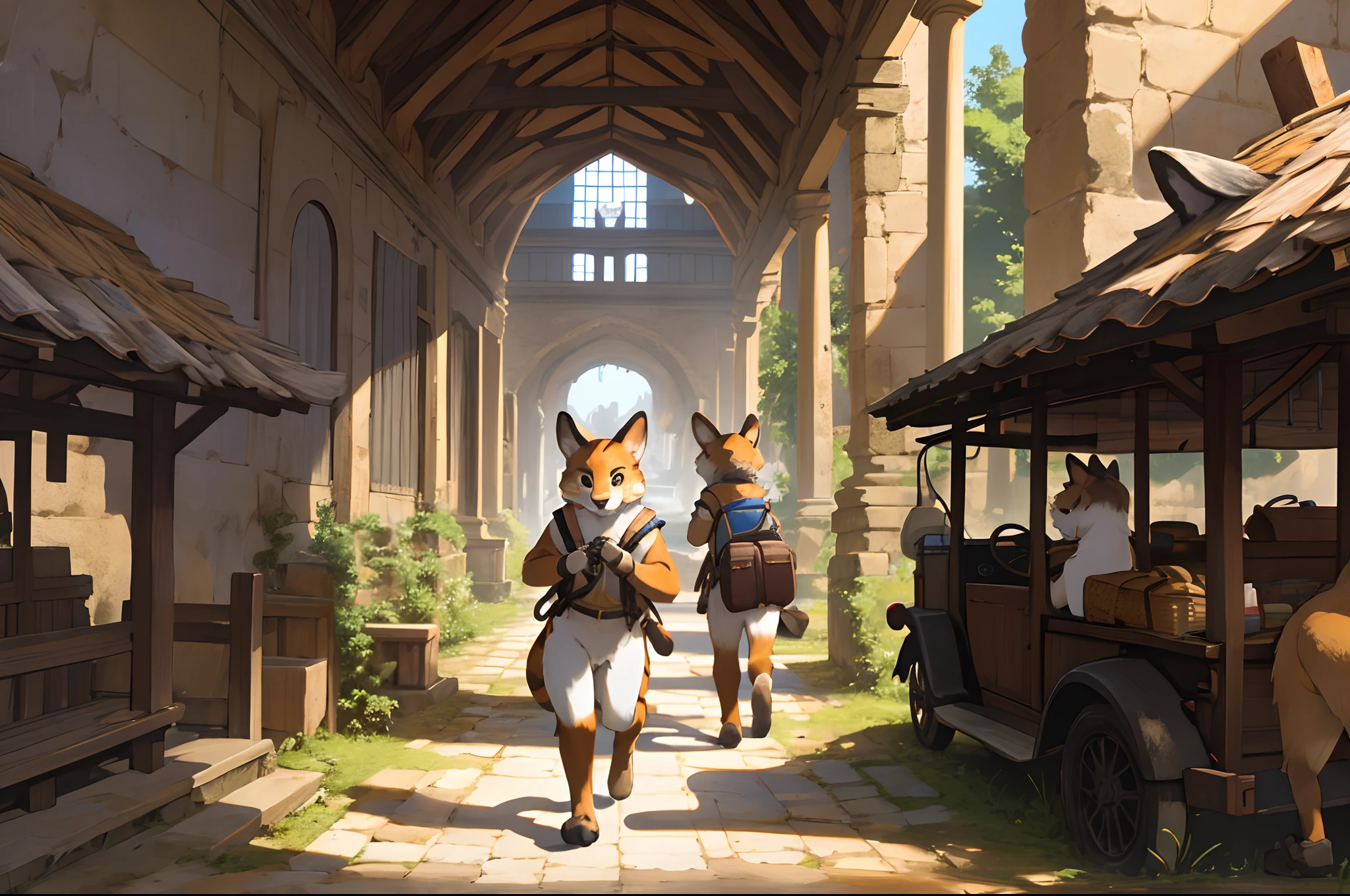 super high resolution, detailed background, World Heritage Site, 6+boys, 6+girls, Happy, joyful, absurdres(Photos of solo travelers)(kemono, furry anthro),