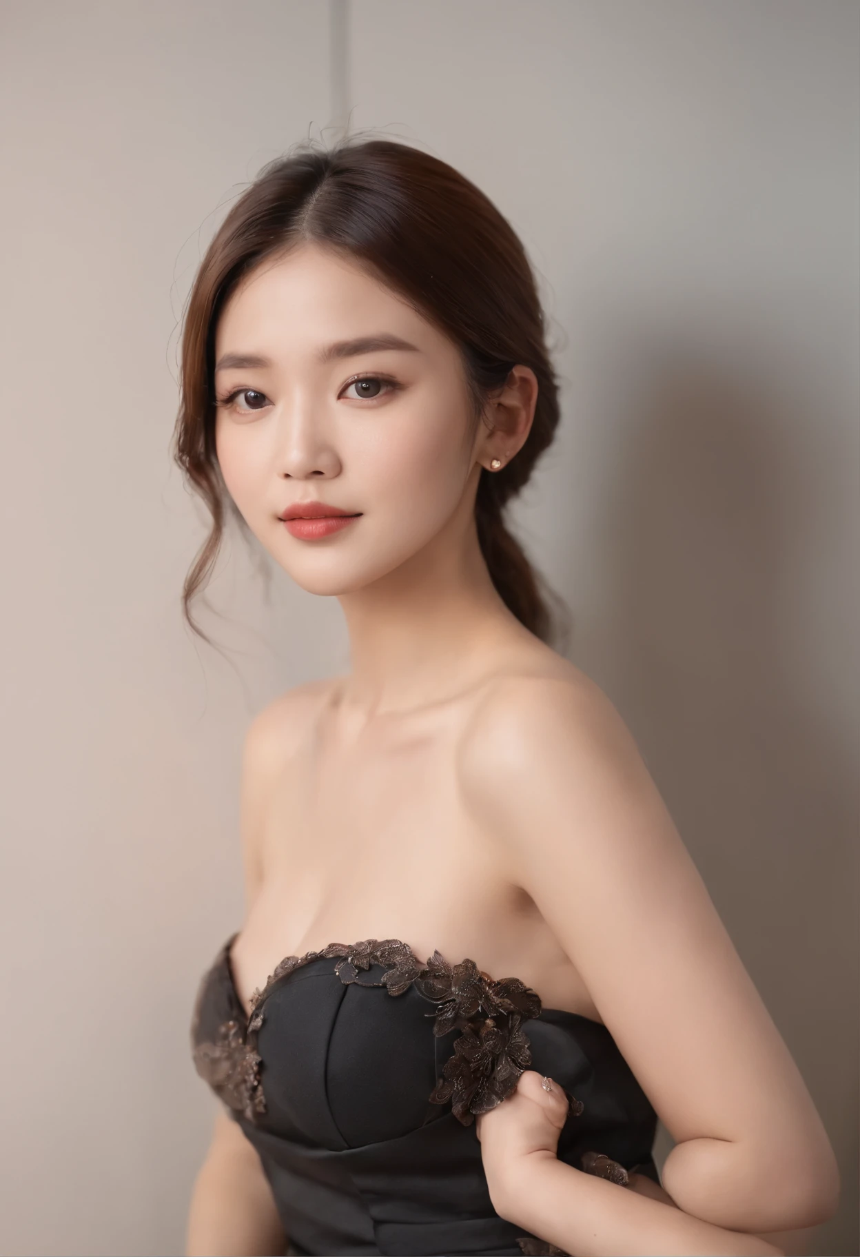 araffe woman in a strapless dress posing for a picture, janice sung, mai anh tran, heonhwa choe, korean women's fashion model, jinyoung shin, roseanne park of blackpink, taejune kim, sun yunjoo, jaeyeon nam, gorgeous young korean woman, beautiful young korean woman, wenfei ye, beautiful south korean woman