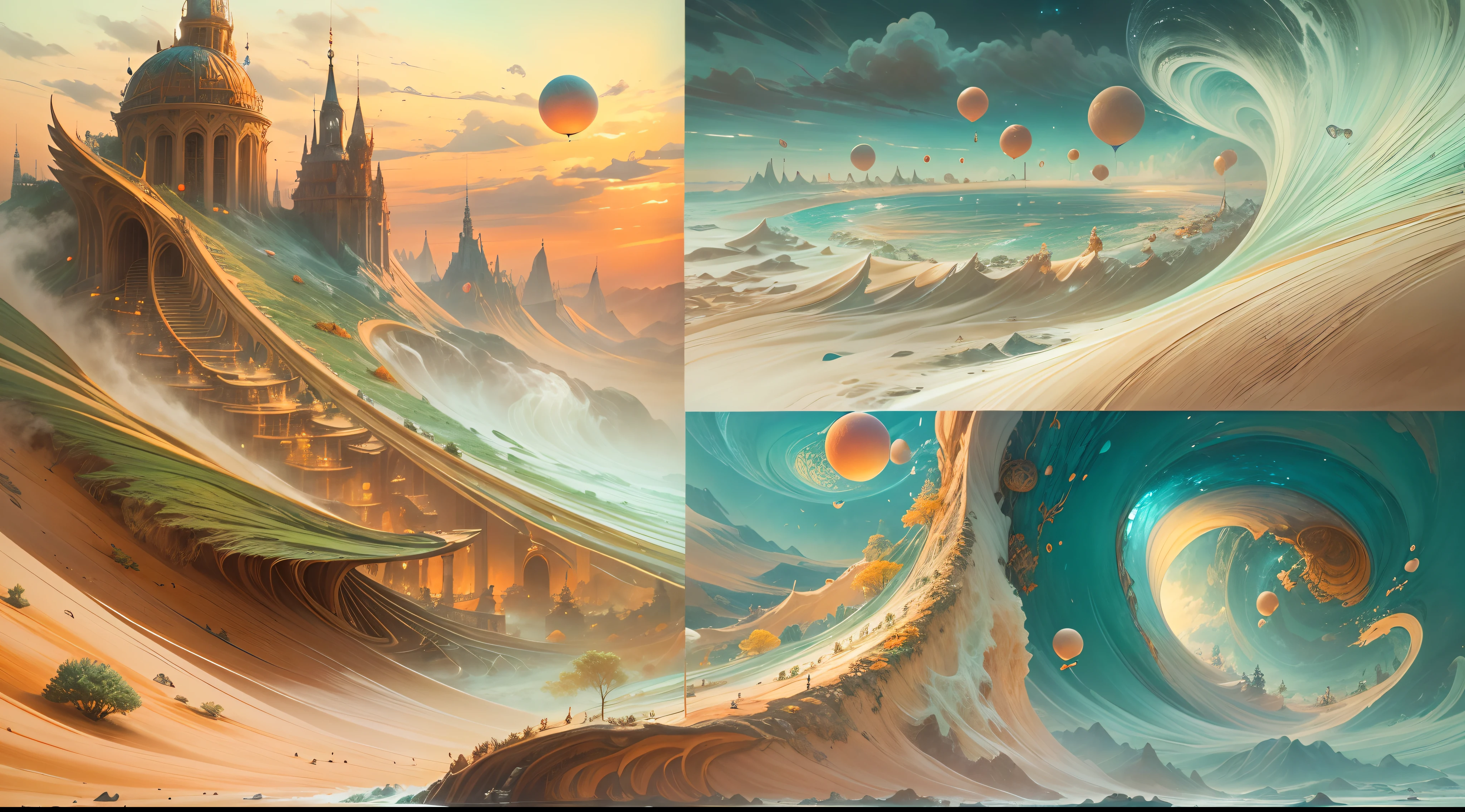 (best quality,4k,8k,highres,masterpiece:1.2),ultra-detailed,(realistic,photorealistic,photo-realistic:1.37), digital art by IrinaKapi, surrealism, sands of time, splash, patterns, floating objects, Yuumei, Robert Bissell, Christopher Balaskas, Keith Mallett, Wassily Kandinsky, acrylic painting, vibrant colors, dreamlike atmosphere, intricate details, mesmerizing composition, striking contrasts, ethereal beauty, mystical elements, whimsical landscapes, otherworldly creatures, intricate brushwork, surreal landscapes, fantastical imagery