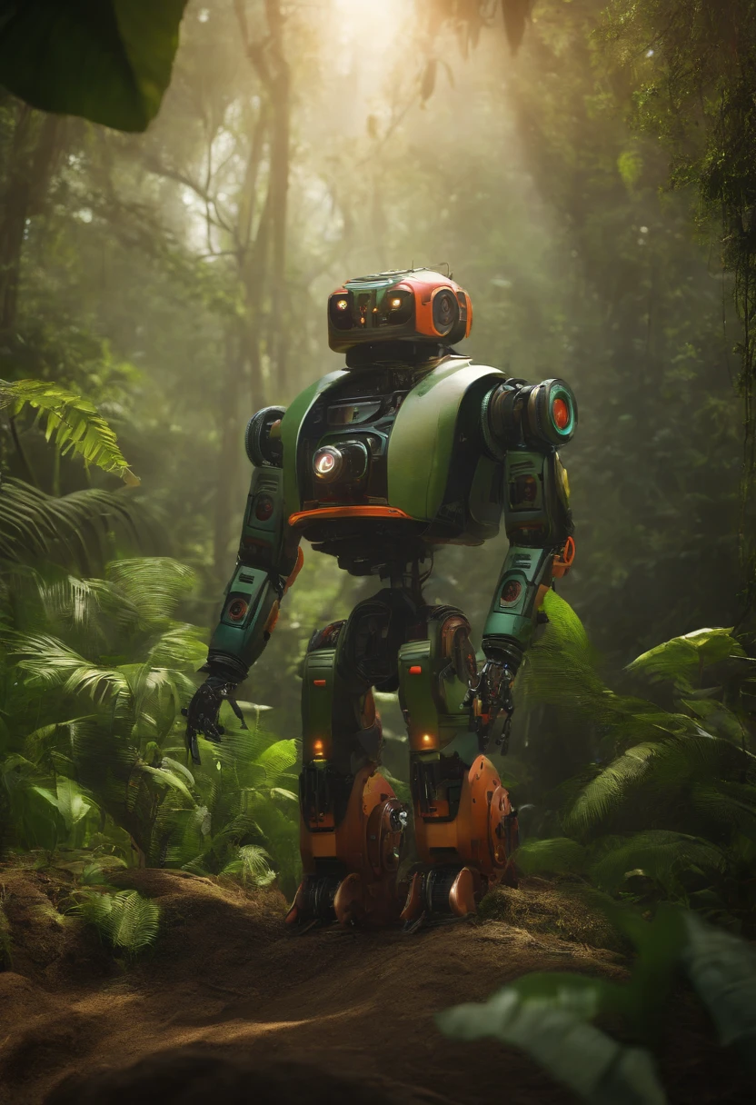 make a human made robot that lives in the jungle
