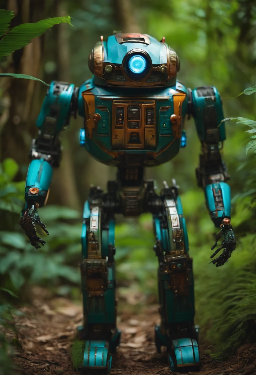 make a human made robot that lives in the jungle