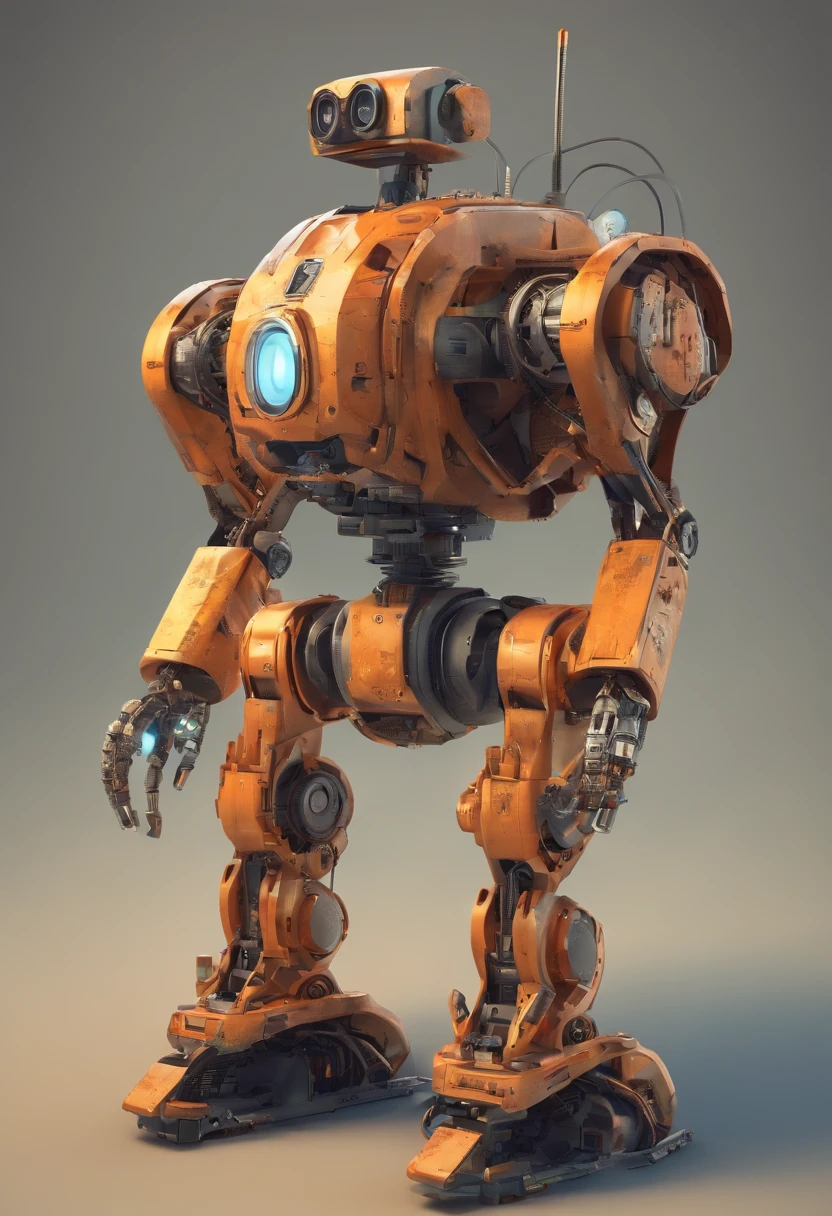 Erschaffe einen von Menschen geschaffenen Roboter, der im Dschungel lebt, der robotter ist bisschen kapput