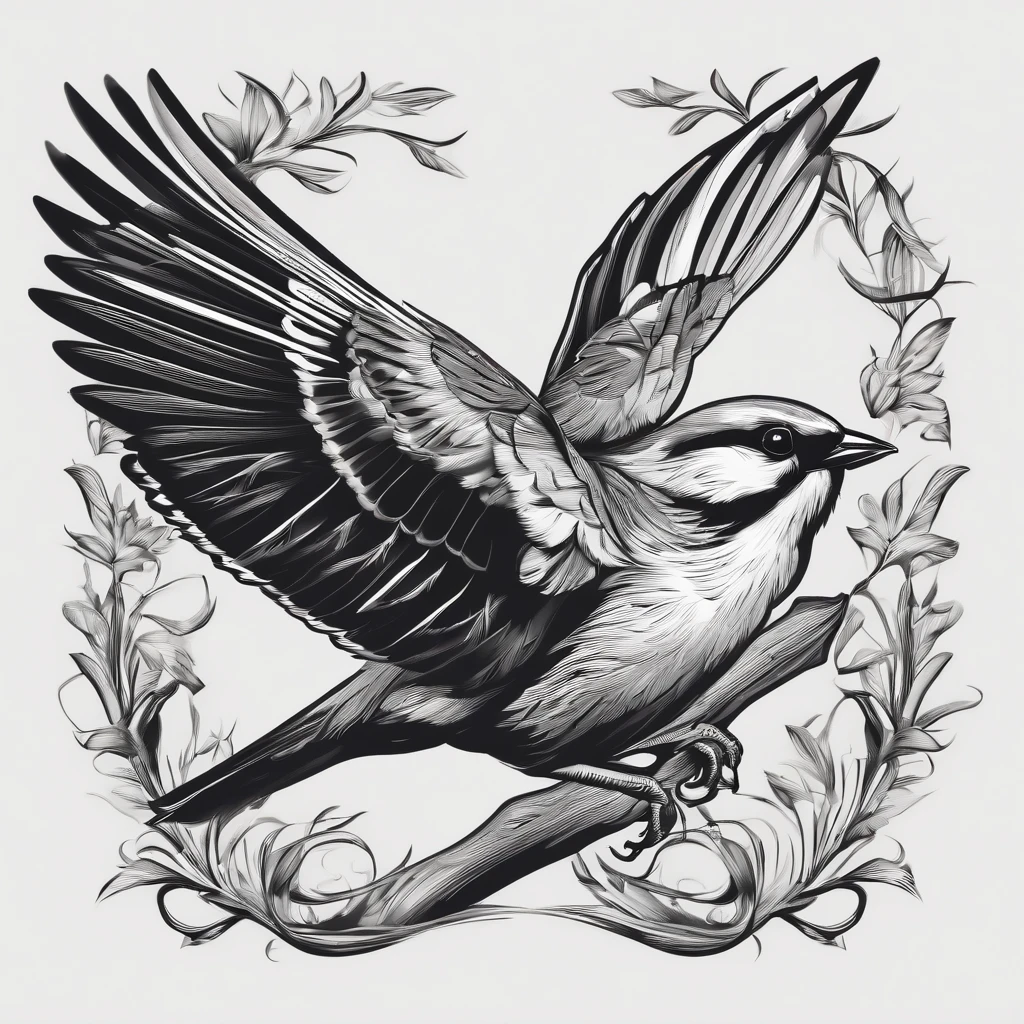 2d vector logo sparrow black and white