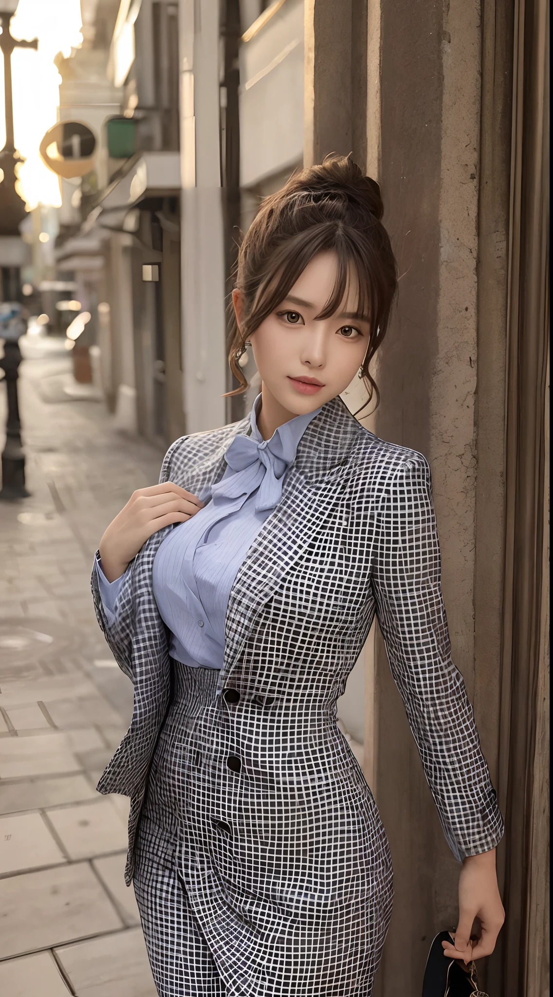 She is a fashion model and wears very fancy outfits
