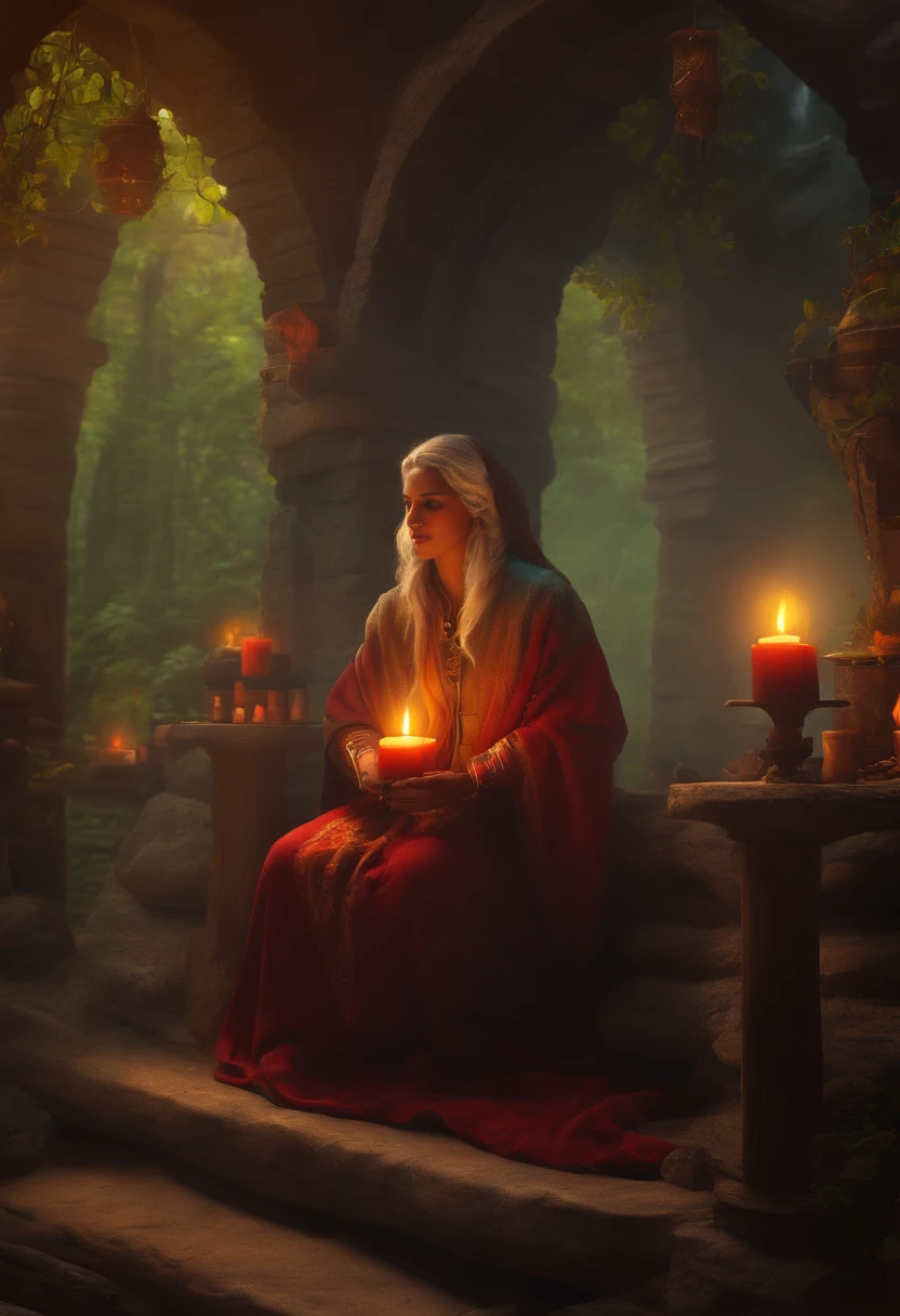 humanoid candlefolk D&D NPC commoner, at the candle people village