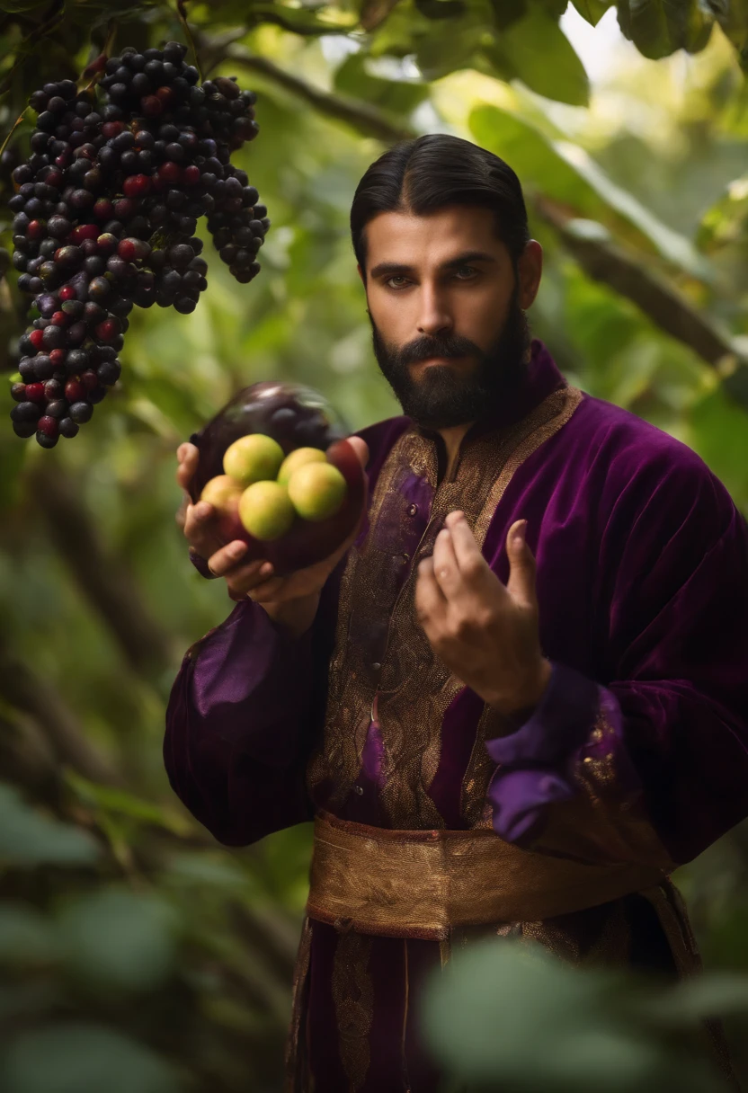 Magic man throwing the jabuticaba fruit