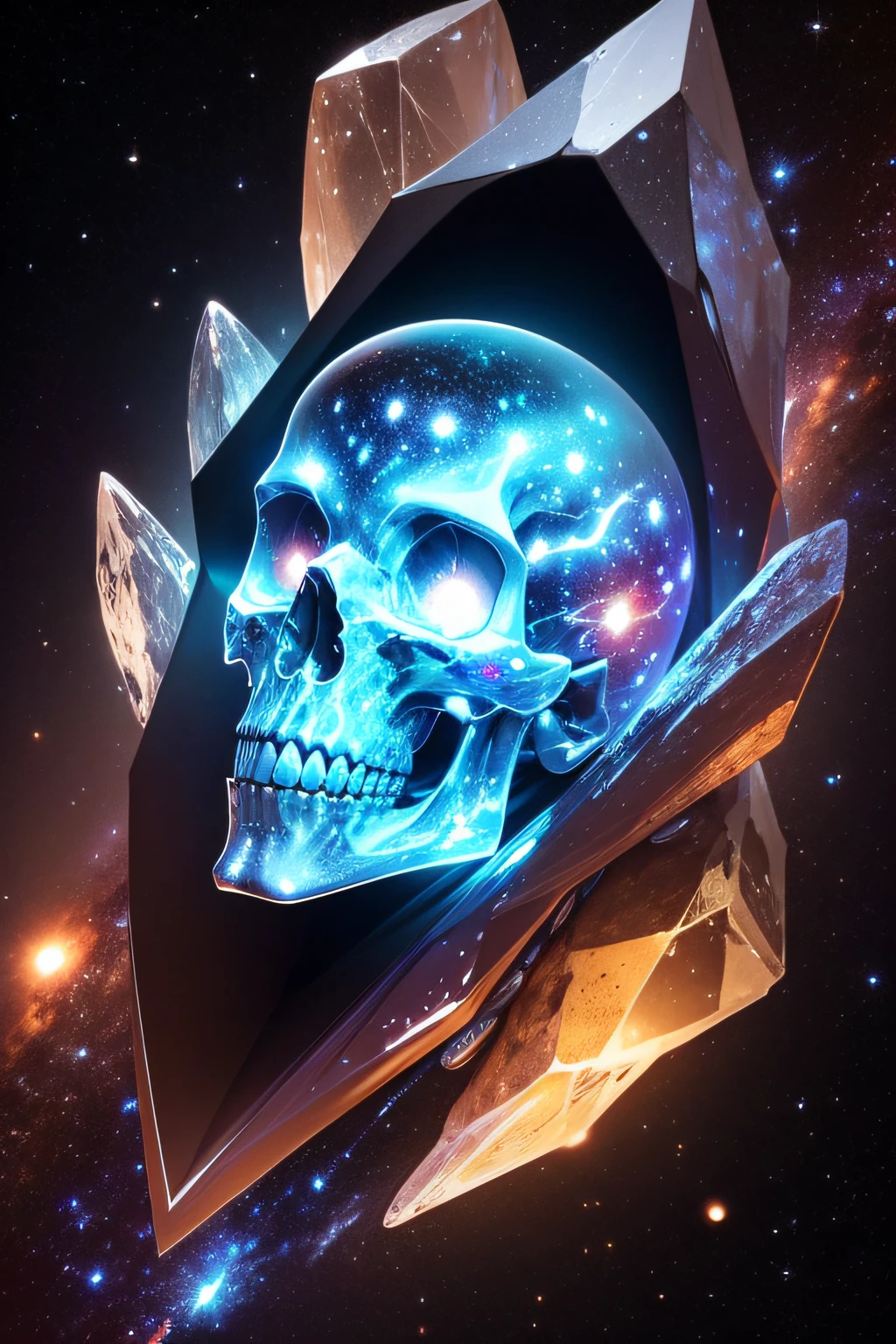 alien sitting in a chair with a skull in hand, The alianigen has the reptilian spatial form, dmt ego morte, alien god, dmt ego da morte, half human half alien, alien art, alien skulls, alien skull, Alien life, Affectionate alien life form, extraterrestial, humanity like cosmic structure, Space quantum death. deep-space, tudo muito detalhado e ultraHD.
