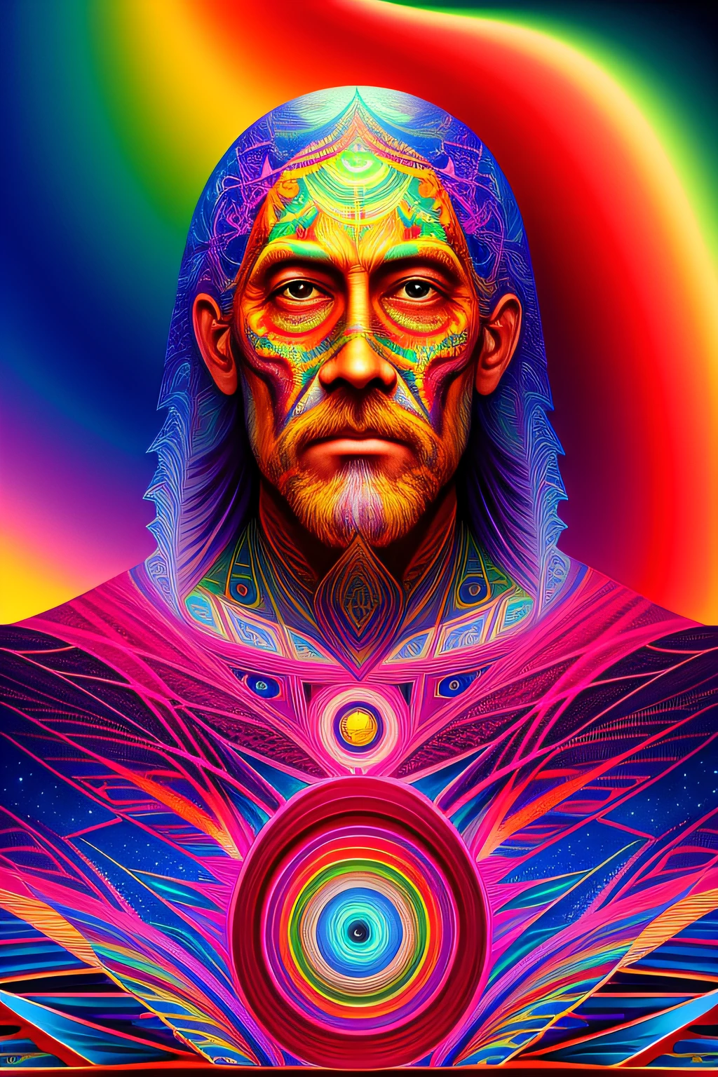 a painting of a giant head with many books, psychedelic surreal art, estilo dan mumford e alex grey, psychedelic illustration, hyper detailed visionary art, Hyper Visionary Art - Detailed, psychedelic artwork, surreal + altamente detalhado, arte digital altamente detalhada 4k, arte psytrance, Directed by: Justino Geraldo, arte digital detalhada 4K, Arte Trippy, Surreal psychedelic design, desenho camiseta
