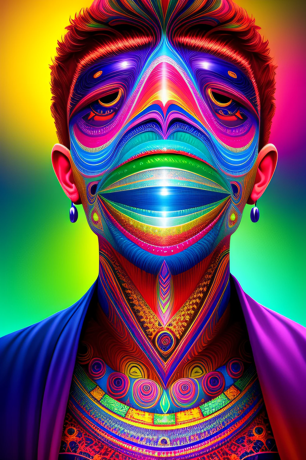 a painting of a giant head with many books, psychedelic surreal art, estilo dan mumford e alex grey, psychedelic illustration, hyper detailed visionary art, Hyper Visionary Art - Detailed, psychedelic artwork, surreal + altamente detalhado, arte digital altamente detalhada 4k, arte psytrance, Directed by: Justino Geraldo, arte digital detalhada 4K, Arte Trippy, Surreal psychedelic design, desenho camiseta