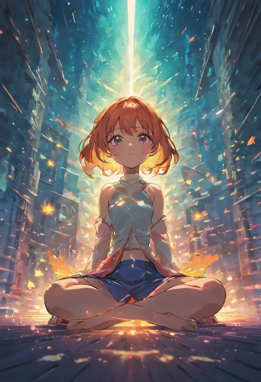 mulher urbana e moderna meditando