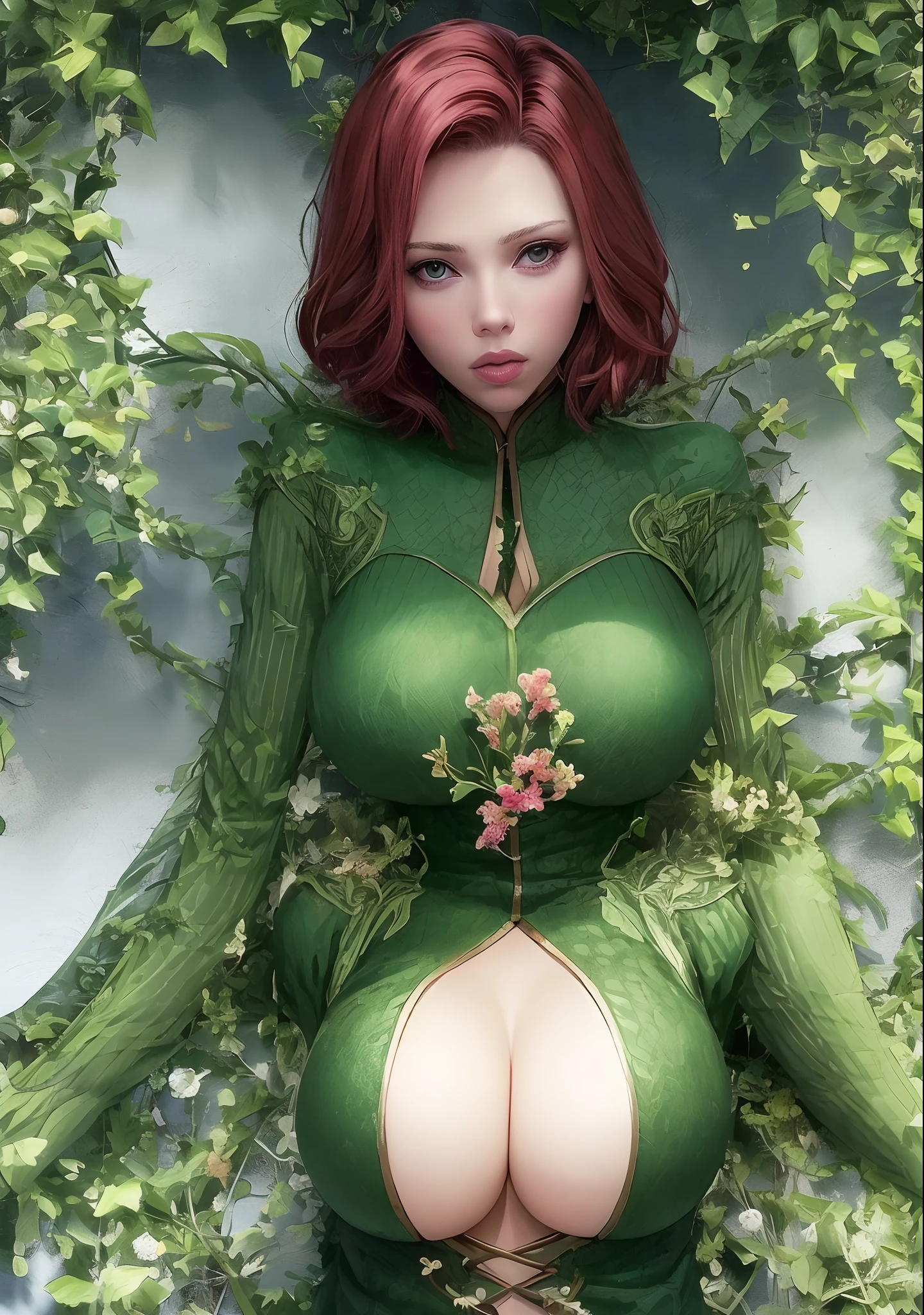 Scarlett Johansson big boobs with plant hottest