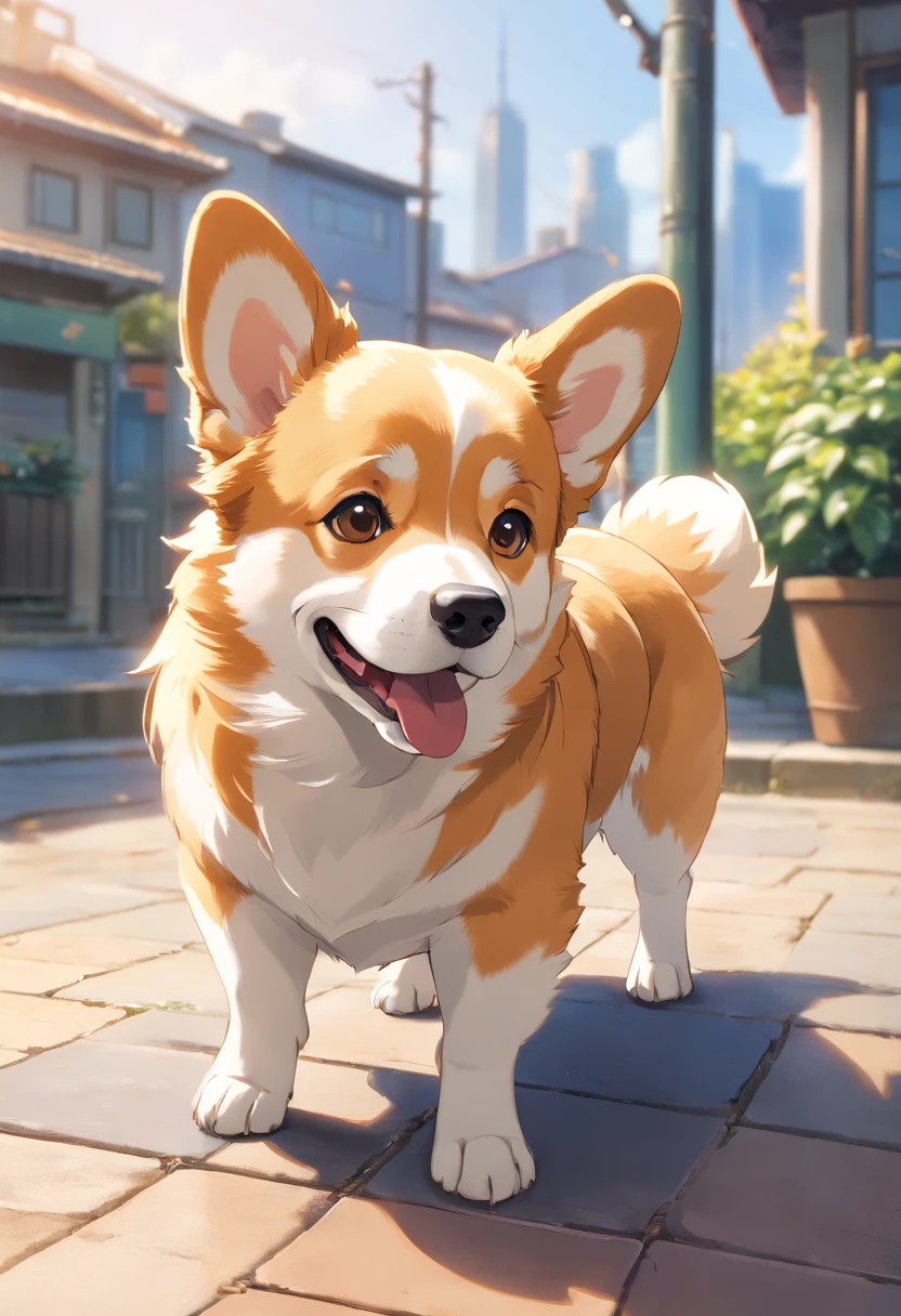 "Produces ultra-high-definition images that chic Pembroke Welsh Corgis, Classic Dog Pose. Using advanced macro photography techniques、Highlights the intricate details of the dog's coat, Standing ears, And expressive eyes and tongue are partially out. Place the camera at the dog's eye level, Create an intimate connection between the viewer and the dog's subject. Implement a wide aperture for a shallow depth of field, Make the dog stand out clearly against a gently blurred background. Improve lighting、Emphasizes the texture and contours of the dog's body, Using the software, Remove coarse shadows、, cosy atmosphere. Catch a dog in a relaxed position, But balanced, Show your flexibility and elegance. Try to capture the moment in natural movement, Stretching, grooming, etc., To convey a sense of authenticity. Implement post-processing techniques to improve image clarity, contrast, and color balance, Secure all aspects, From the dog's intricate patterns to its intense gaze, Rendered in stunning detail. Finally, Conveys the gentle beauty and innate grace of the Welsh dog Corgi Pembroke, Capture fleeting moments celebrating the unique essence of a dog's curiosity and balance."