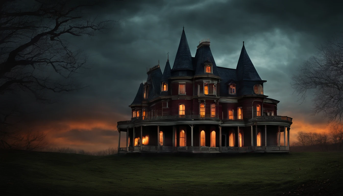 scary girl background haunted house